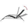 vidaXL Sun Lounger Black and Silvery Grey Textilene, Aluminum