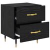 vidaXL Bedside Cabinet 2 pcs Black Oak 15.75 x 13.78 x 18.70 in
