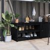 vidaXL Outdoor Kitchen Cabinet Black Solid Pine Wood Medium