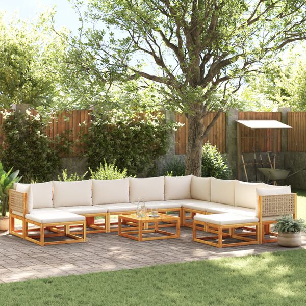 vidaXL Garden Sofa Set Beige, Cream white