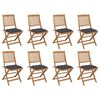 vidaXL Outdoor Chair Set of 8 Natural wood Solid Acacia wood Medium