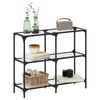 vidaXL Console Table Transparent Steel and Glass Decorative Inlays