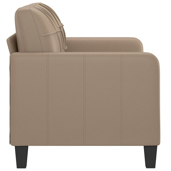 vidaXL 2-seater Sofa Cappuccino Faux leather, Metal, Textilene 2-Seater