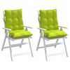 vidaXL Lowback Chair Cushion Set of 2 Bright Green
