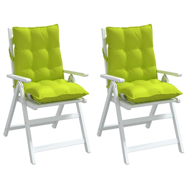 vidaXL Lowback Chair Cushion Set of 2 Bright Green