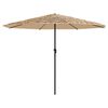 vidaXL Garden Parasol Brown Polyester, Powder-Coated Steel Large