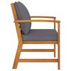 vidaXL Garden Chair Set of 2 Dark Grey Cushions, Natural Wood