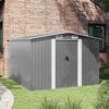 vidaXL Garden Shed Grey Galvanized Steel Large Sliding Components