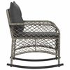 vidaXL Garden Rocking Chair Grey PE rattan, powder-coated steel