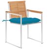 vidaXL Patio Chairs with Cushions 2 pcs Solid Teak Wood and Steel