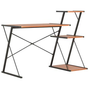 vidaXL Desk Black and Brown