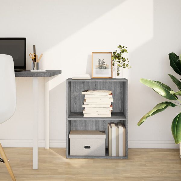 vidaXL Bookcase Grey Sonoma Engineered wood Compact Bookcase
