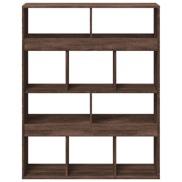 vidaXL Bookcase Brown Oak Engineered Wood Medium Bookcase Rectangular