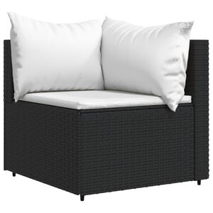 vidaXL Patio Corner Sofa Black PE rattan Compact Adjustable Feet