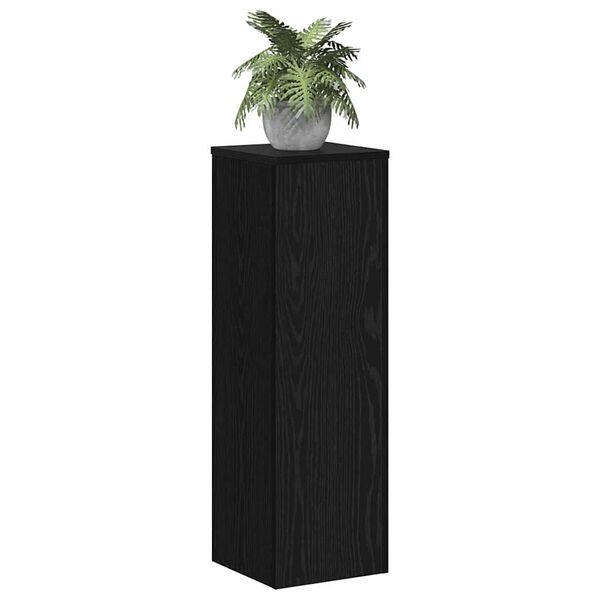 vidaXL Plant Stand 2 pcs Black Oak 9.84 x 9.84 x 31.50 in
