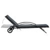 vidaXL Sun Lounger Anthracite PE rattan 78.7 in long and 25.6 in wide