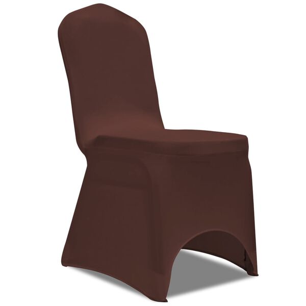 vidaXL Chair Cover Set of 4 Brown Polyester: 90%, Elastane: 10%