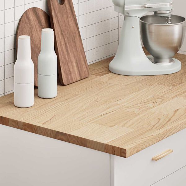 vidaXL Kitchen Worktop Oak Solid Oak Wood Medium Durable