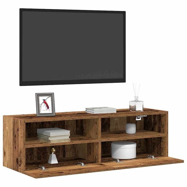 vidaXL TV Wall Cabinet Wall-mounted Old wood 39.37 x 11.81 x 11.81 in