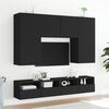 vidaXL TV Wall Cabinet Set of 2 Black Engineered wood Compact