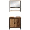 vidaXL Bathroom Furniture Set with Shelf 3 pcs Brown Engineered wood