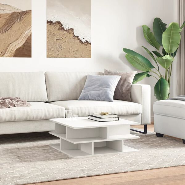 vidaXL Coffee Table White Engineered Wood Medium Coffee Table Square