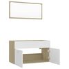 vidaXL Bathroom Furniture Set White and Sonoma Oak Engineered wood, Acrylic