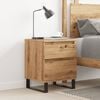 vidaXL Bedside Cabinet Artisan oak Engineered wood, Metal Standard
