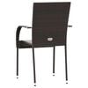 vidaXL Dining Chair Set of 4 Brown PE rattan, powder-coated steel