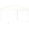 vidaXL Folding Party Tent with Sidewalls White 9.8'x9.8'