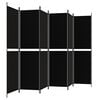 vidaXL 6-Panel Room Divider Black 118.1"x78.7" Fabric