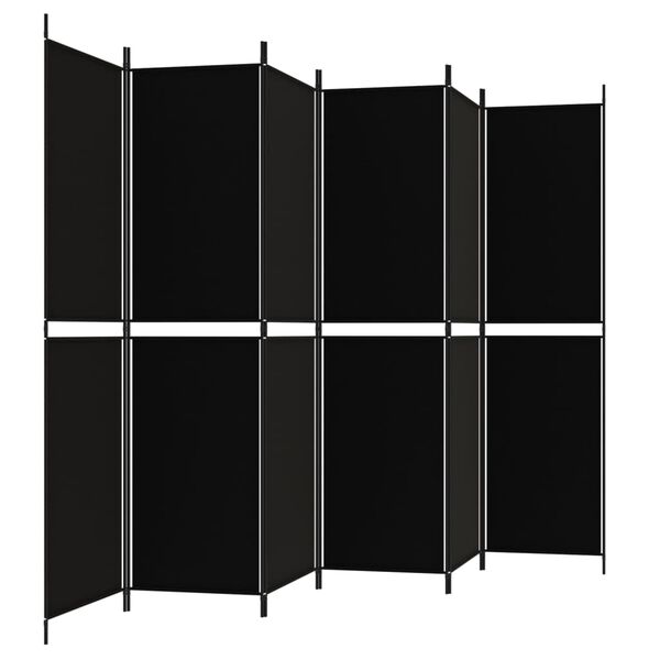 vidaXL 6-Panel Room Divider Black 118.1"x78.7" Fabric