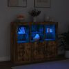 vidaXL Sideboards with LED Lights 3 pcs Smoked Oak Engineered Wood