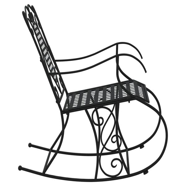 vidaXL Rocking Bench Black Steel Standard Rocking Bench Rectangular