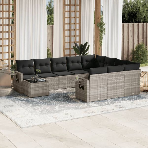 vidaXL Garden Sofa Set Light Grey
