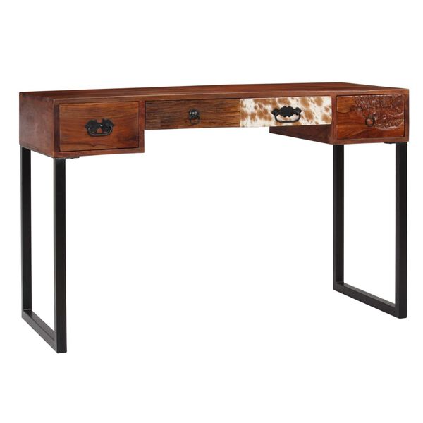 vidaXL Desk Brown Solid Acacia Wood Standard Desk Rectangular