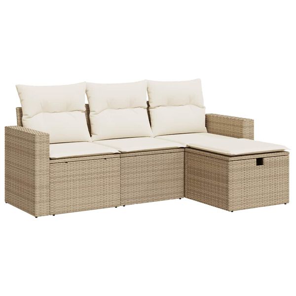 vidaXL Garden Sofa Set Beige, Cream white
