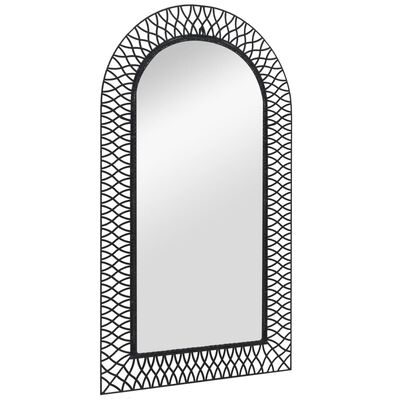 vidaXL Garden Wall Mirror Arched 23.6"x43.3" Black