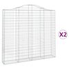 vidaXL Gabion Basket Set of 2 Silver Galvanized iron Large Durable