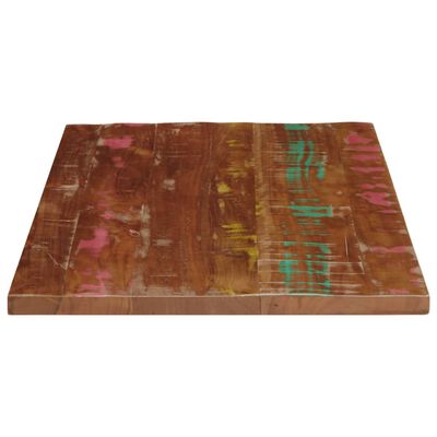 Square wooden board with visible painted marks and grain in two directions