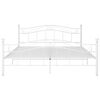 vidaXL Bed Frame White Powder-Coated Metal Double Tough Bed Frame
