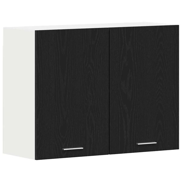 vidaXL Hanging Cabinet Riga Black oak 31.50 x 12.20 x 23.62 in