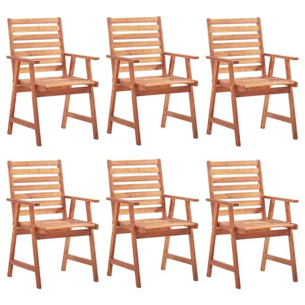vidaXL Outdoor Chair Set of 6 Acacia Solid Acacia wood, Polyester