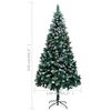 vidaXL Christmas Tree Green and white PVC, steel 94.5 in