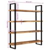 vidaXL Bookcase Natural Wood and Black Rough Mango Wood Large Bookcase