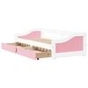 vidaXL Day Bed White and Pink Solid Pine Wood, Engineered Wood