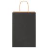 vidaXL Paper Bags 50 pcs with Handles Black 21x11x31 cm