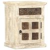 vidaXL Bedside Cabinet White Solid Mango Wood 15.7x11.8x19.7 in