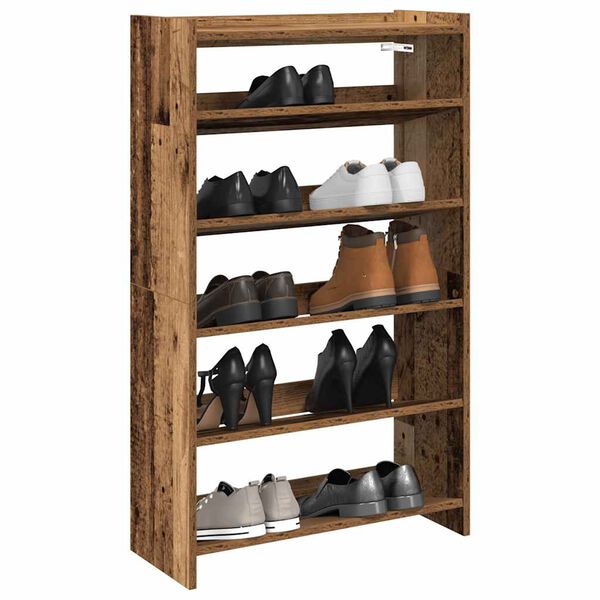 vidaXL Shoe Rack Old Wood Engineered wood Compact Shoe Rack
