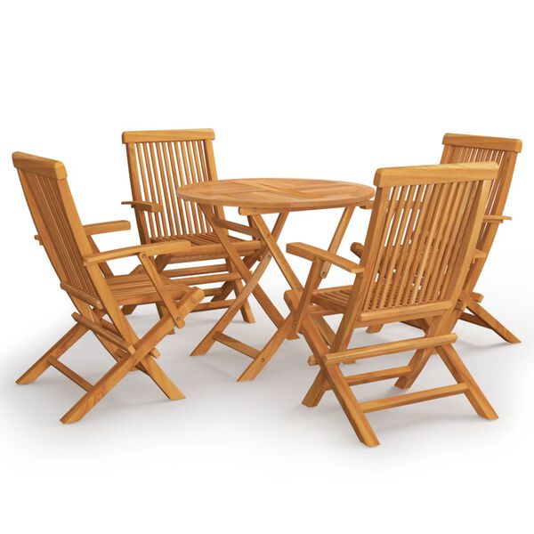 vidaXL Garden Dining Set Warm teak wood Fine sanded teak hardwood Medium
